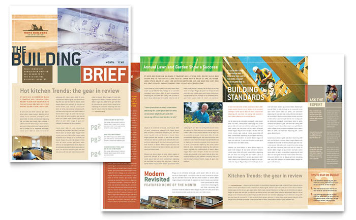 Newsletter Template Design - Home Builders & Construction
