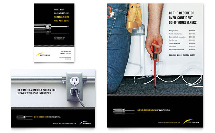 Flyer & Ad Template Design - Electrician
