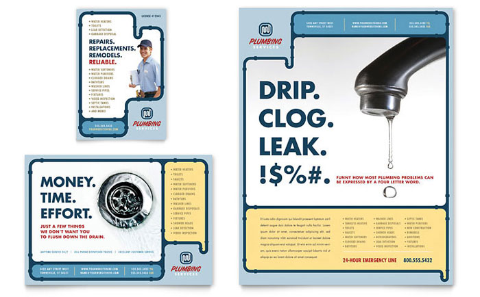 Flyer & Ad Template Design - Plumbing Services