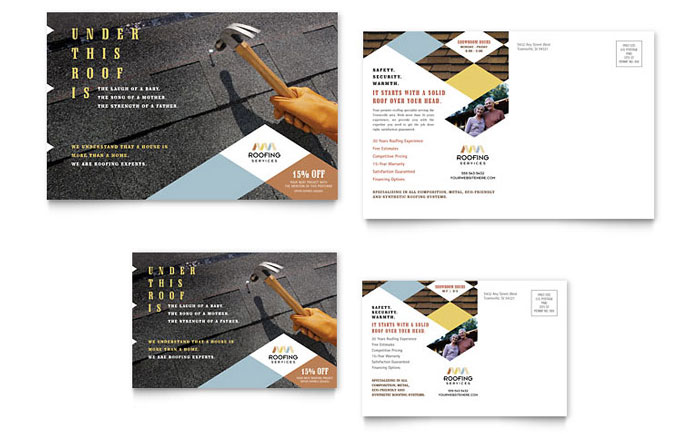 Postcard Template Design - Roofing Contractor