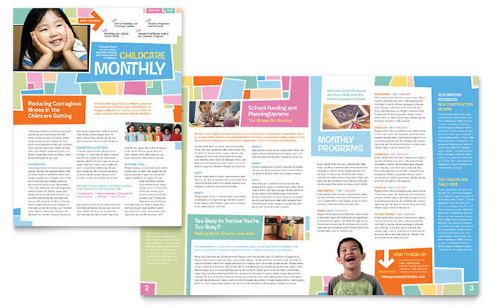 Newsletter Template Design - Preschool Kids & Day Care