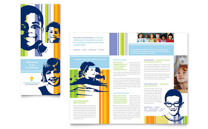 Brochure Template Design - Learning Center & Elementary School