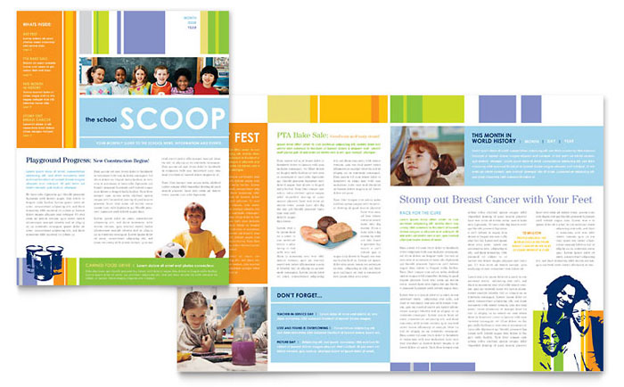 Newsletter Template Design - Learning Center & Elementary School