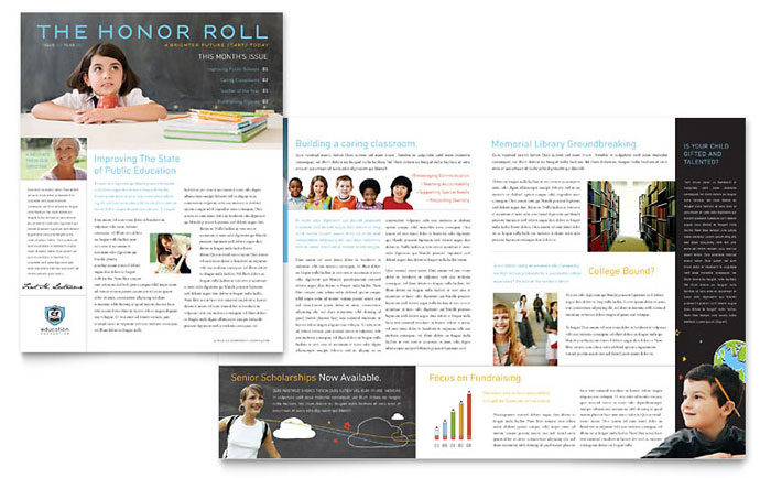 Newsletter Template Design - Education Foundation