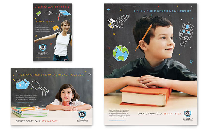Flyer & Ad Template Design - Education Foundation