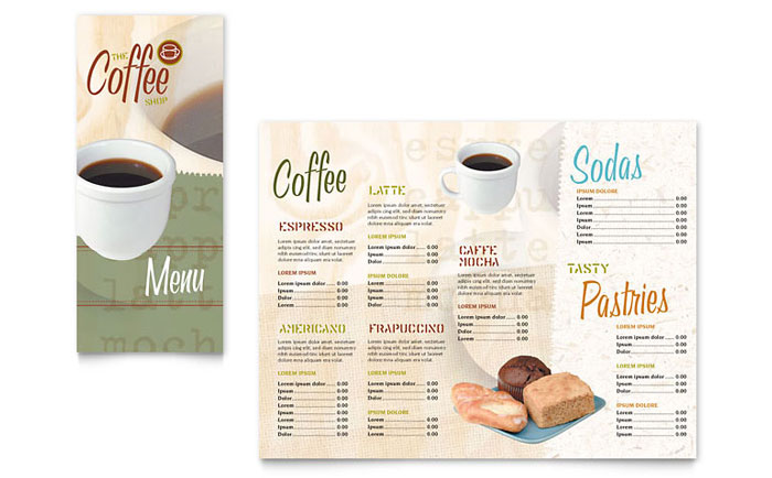 Take-out Brochure Template Design - Coffee Shop