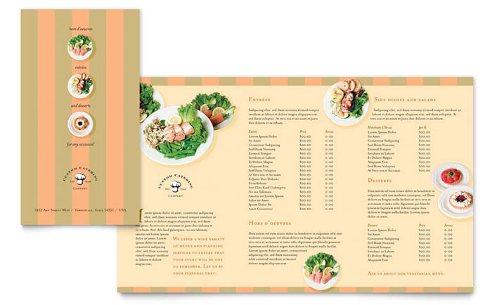 Take-out Brochure Template Design - Catering Company
