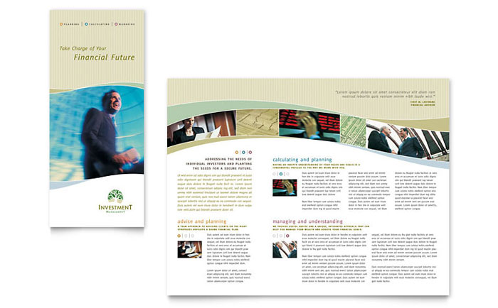 Tri Fold Brochure Template Design - Investment Management