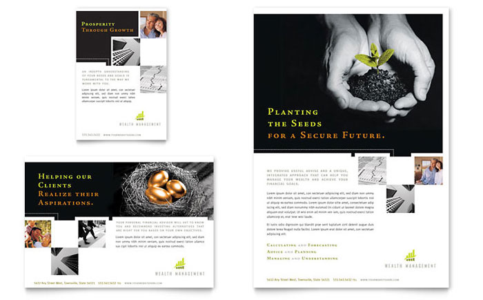Flyer & Ad Template Design - Wealth Management Services