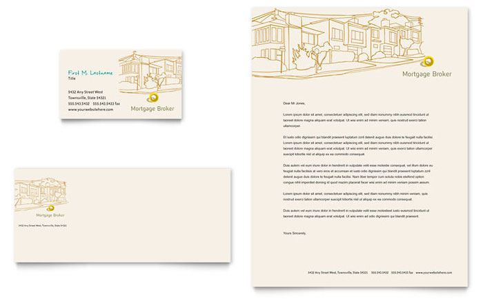 Business Card & Letterhead Template Design - Mortgage Broker