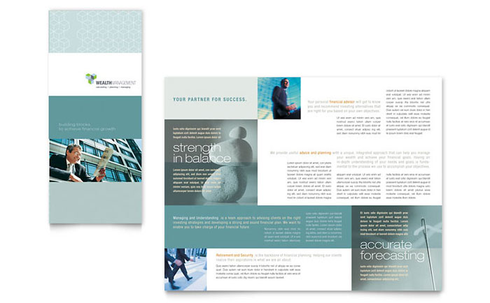Tri Fold Brochure Template Design - Wealth Management Services