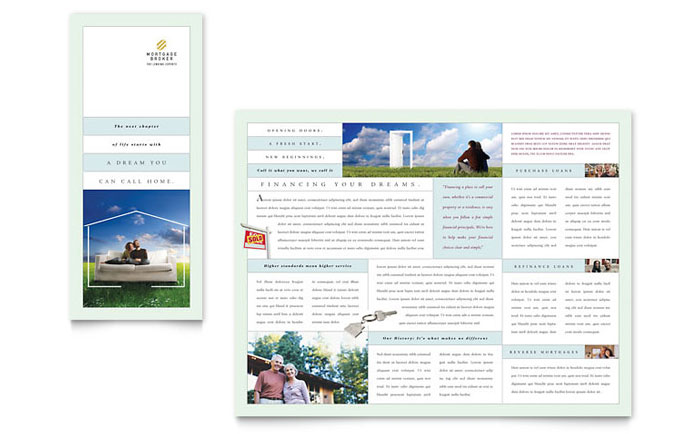 Tri Fold Brochure Template Design - Mortgage Lenders