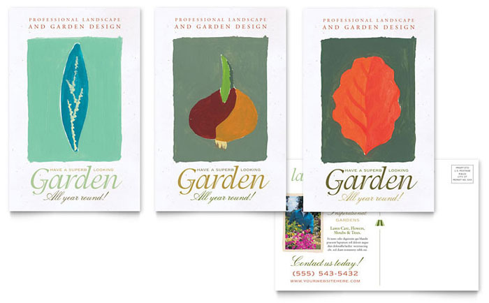 Postcard Template Design - Garden & Landscape Design