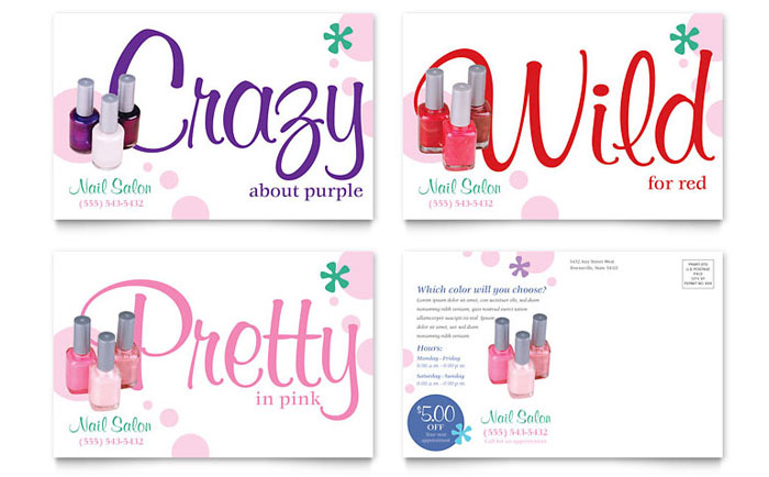 Postcard Template Design - Nail Salon