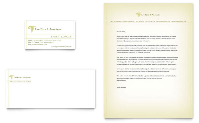 Business Card & Letterhead Template Design - Attorney & Legal Services