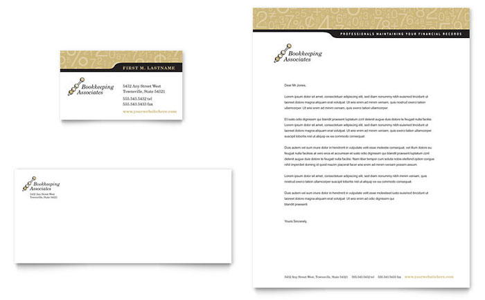 Business Card & Letterhead Template Design - Bookkeeping & Accounting Services