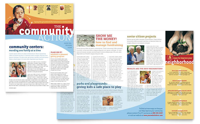 Newsletter Template Design - Community Non Profit