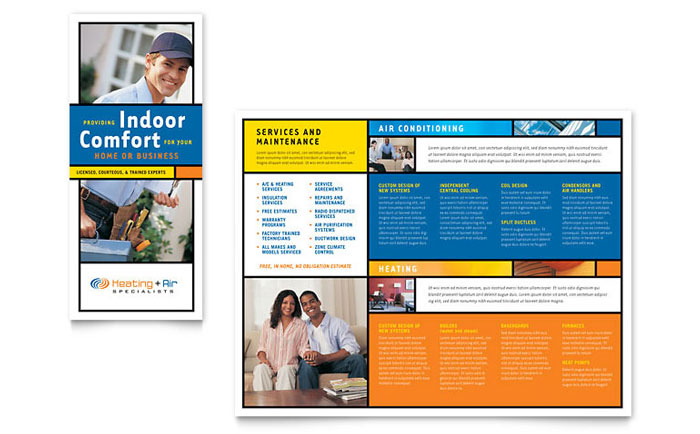 Brochure Template Design - Heating & Air Conditioning Company