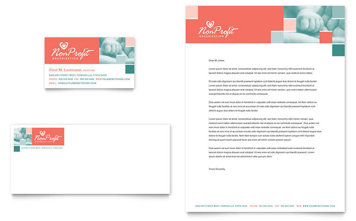 Business Card & Letterhead Template Design - Non Profit Association for Children