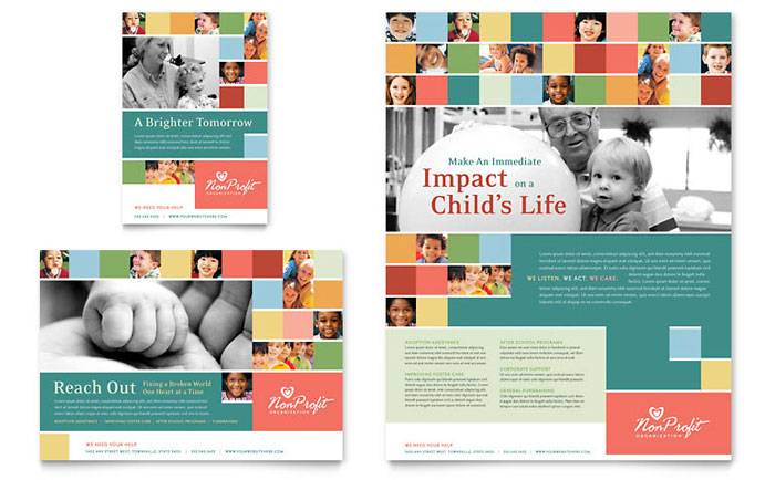 Flyer & Ad Template Design - Non Profit Association for Children