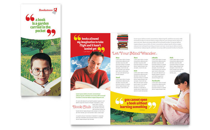 Brochure Template Design - Bookstore & Library