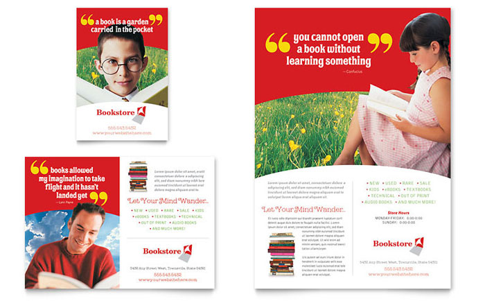 Flyer & Ad Template Design - Bookstore & Library