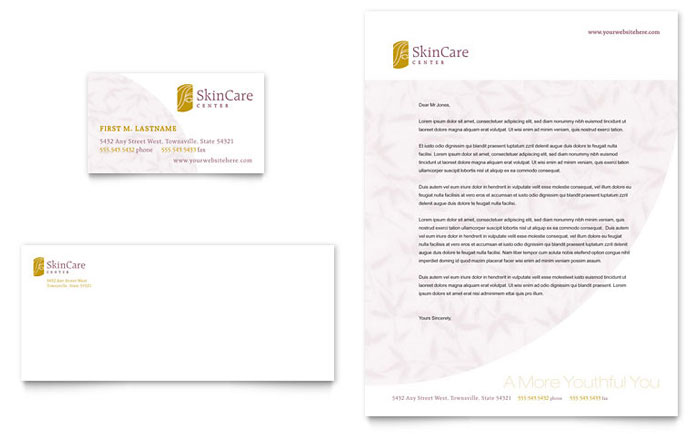 Business Card & Letterhead Template Design - Skin Care Center