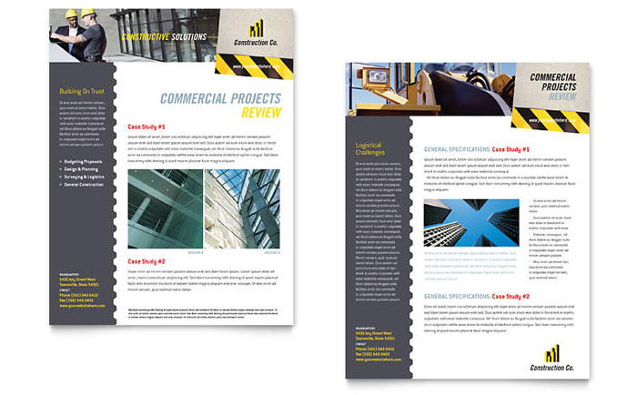 Datasheet Template Design - Industrial & Commercial Construction