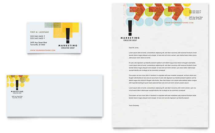 Business Card & Letterhead Template Design - Marketing Consultant