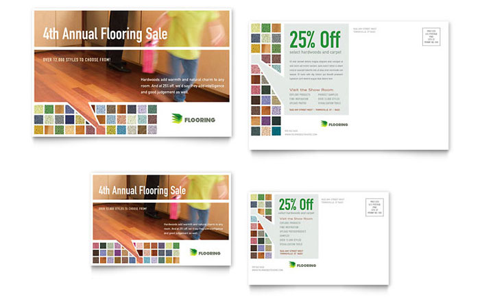Postcard Template Design - Carpet & Hardwood Flooring