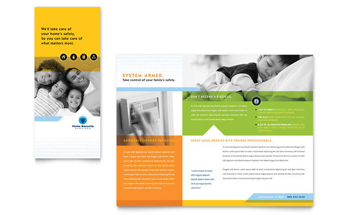 Brochure Template Design - Home Security Systems