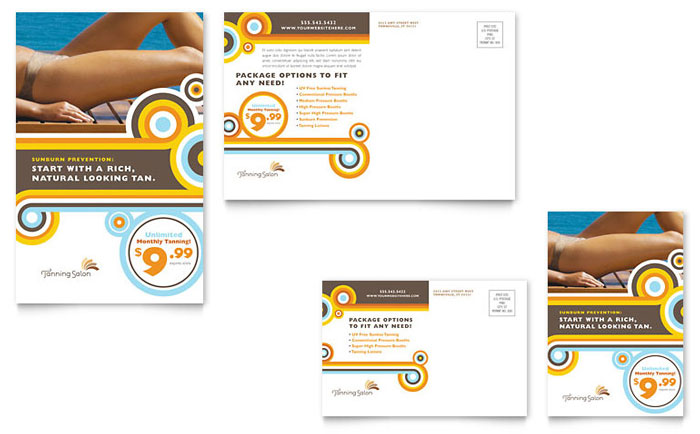 Postcard Template Design - Tanning Salon