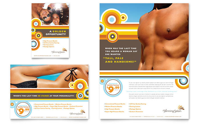 Flyer & Ad Template Design - Tanning Salon