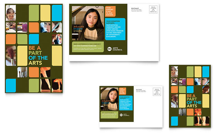 Postcard Template Design - Arts Council & Education