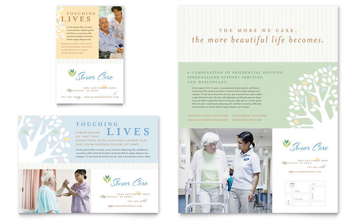 Flyer & Ad Template Design - Elder Care & Nursing Home Facility