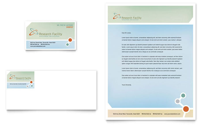 Business Card & Letterhead Template Design - Medical Research