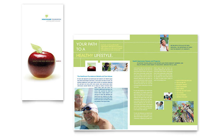 Tri Fold Brochure Template Design - Healthcare Management