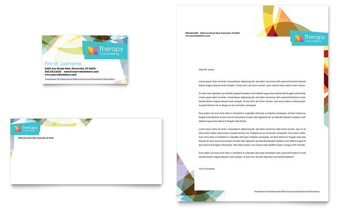 Business Card & Letterhead Template Design - Adolescent Counseling & Mental Health