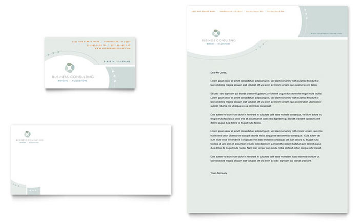 Business Card & Letterhead Template Design - Business Consulting