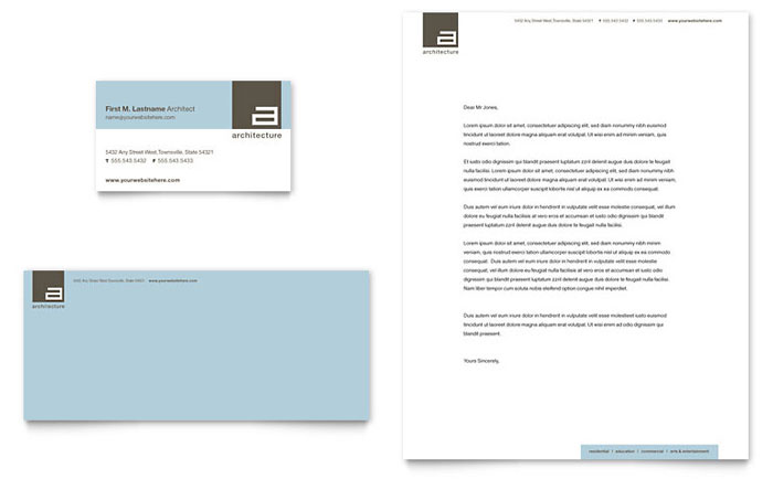 Business Card & Letterhead Template Design - Architect