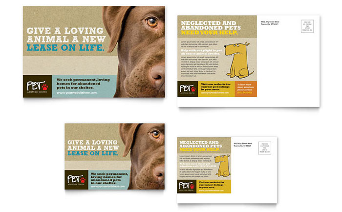 Postcard Template Design - Animal Shelter & Pet Adoption