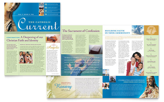 Newsletter Template Design - Catholic Parish and School