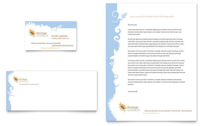 Business Card & Letterhead Template Design - Christian Church