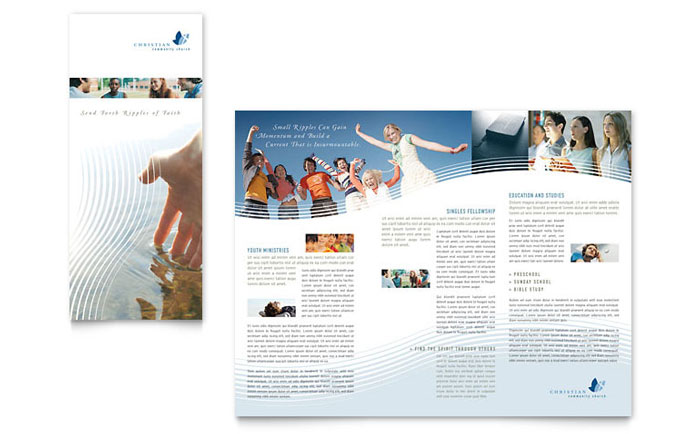 Tri Fold Brochure Template Design - Christian Church & Youth Group