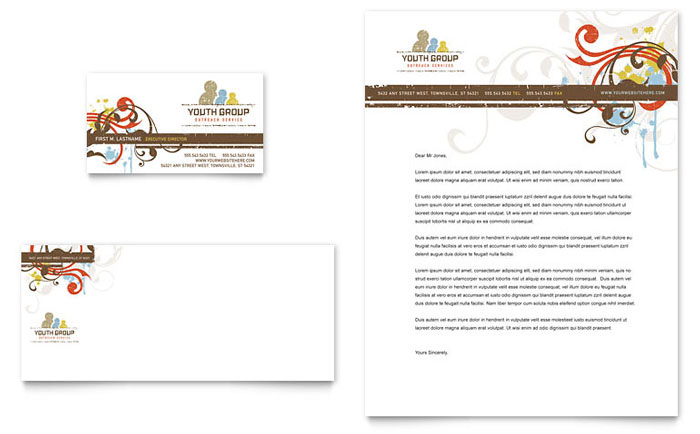 Business Card & Letterhead Template Design - Church Ministry & Youth Group