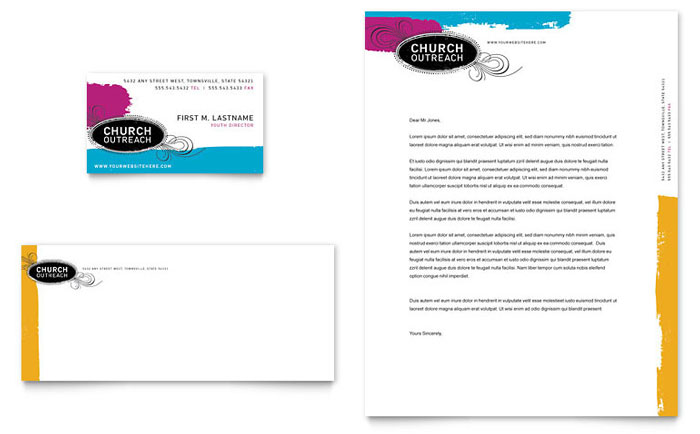 Business Card & Letterhead Template Design - Church Outreach Ministries