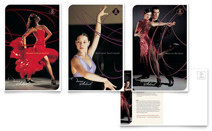 Postcard Template Design - Dance School