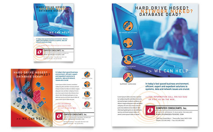 Flyer & Ad Template Design - Computer Consulting Company