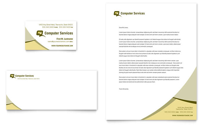 Business Card & Letterhead Template Design - Computer Services & Consulting