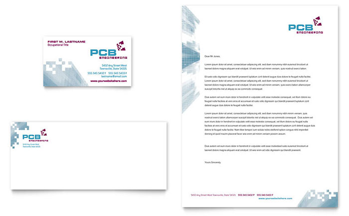 Business Card & Letterhead Template Design - High-Tech Manufacturing Company